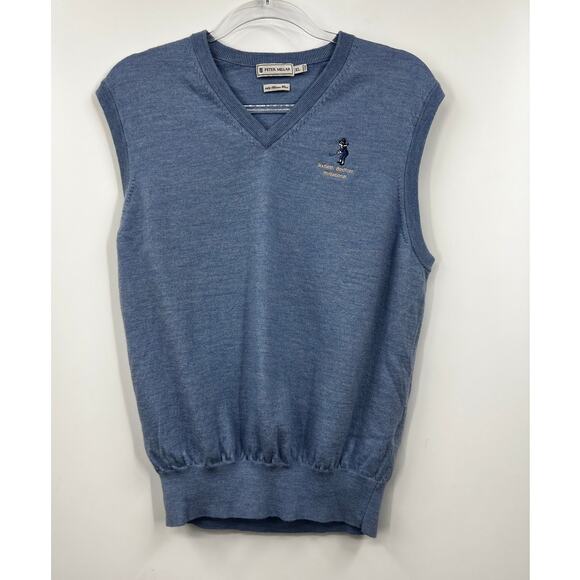 Peter Millar Blue Merino Wool Sixtieth Bedford Invitational Golf Sweater Vest XL - Picture 1 of 8